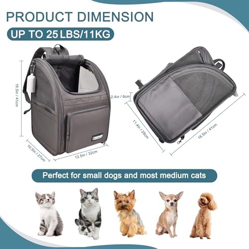 Jespet Pet Backpack Carrier for Small Dog, Soft Car Bed Ideal for Traveling - Image 3