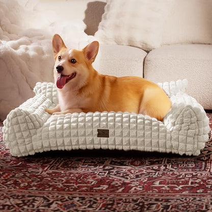 Cat Couch Bed with Fluffy Faux Rabbit Fur for Indoor Cats, 36 Inch by blunique