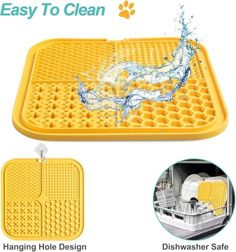 Dog Lick Mat for Dogs & Cats, Silicone Slow Feeder Lick Pad with Suction Cups for Bathing, Grooming & Anxiety Relief(3, Soft Colors) - Image 6
