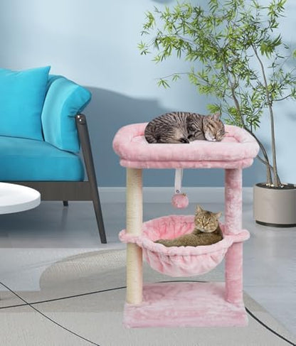 SYANDLVY Small Pink Cat Tree for Indoor Cats, Activity Tower for Kittens - Image 3