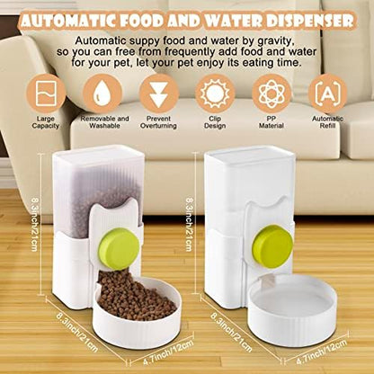 Automatic Replenish Pet Waterer, 1L Capacity Auto Siphon Gravity Cage Hanging Water Dispenser Set for Dog and Cat Small Animals, Removable Pet Water Bottle Water Container (Waterer, Green) - Image 7