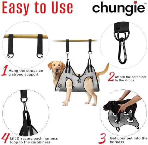 Dog Grooming Hammock for Dogs – Dog Restraint for Nail Trimming with Pet Nail Clipper – Dog Sling for Grooming, Dog Hammock for Nail Cutting & Grooming Harness(Legs Spacing:15-18.5” )/Max W:85lb) - Image 3