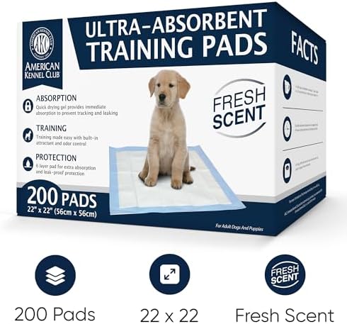 AKC Puppy Training Pads, 22" x 22", Fresh Scent, 200 Count - Image 2