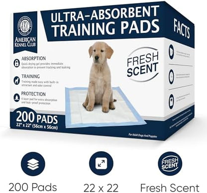 AKC Puppy Training Pads, 22" x 22", Fresh Scent, 200 Count - Image 2