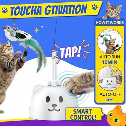 CATPICK Automatic Interactive Cat Toy, Flying Bird Wand for Indoor Cats - Image 6