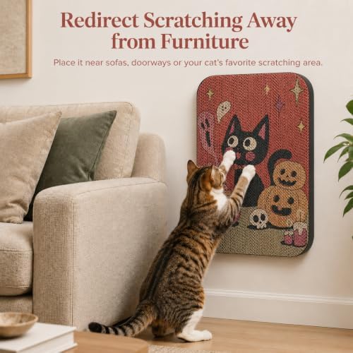 2 Pack Cat Wall Scratcher, Art Cat Scratching Board for Cats - Image 3