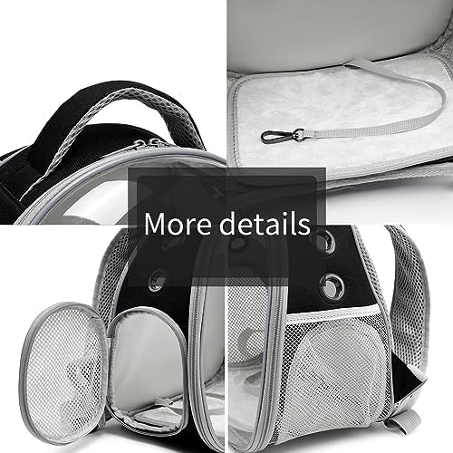 Portable Travel pet Backpack Carrier Hamster Bag Guinea Pig Bird Small Dog cat Turtle Carrier Rabbit Cage Squirrel Bearded Dragon Breathable Hangbag (Black) - Image 6