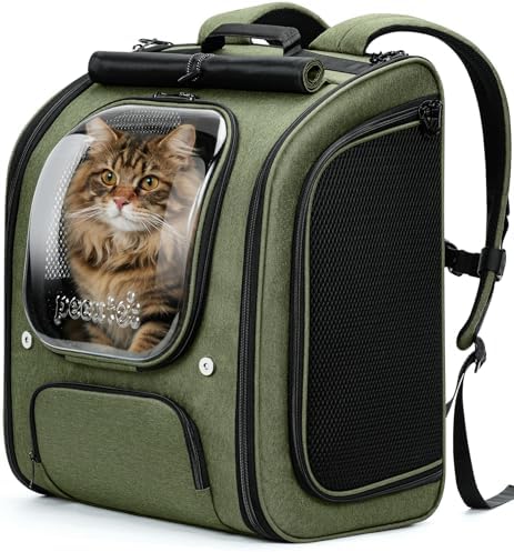 Pecute Cat Backpack Carrier,Large Space Cat Bubble Backpack,Ergonomic,Green by pecute