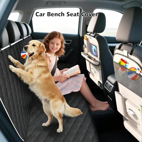 Meolsaek Back Seat Cover for Dogs,Zipper Hammock Car Seat Protector(Black) - Image 4