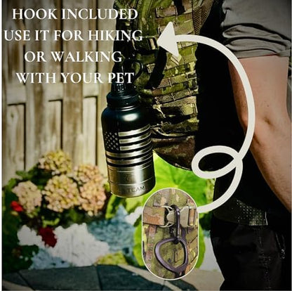 Insulated Dog Water Bottle Portable (32oz) - Dog Travel Water Bottle with a Hook for Hiking & 2 Bowls Attached. Pet Travel Accessories, Puppy Essentials, Portable Pet Dispenser. - Image 5