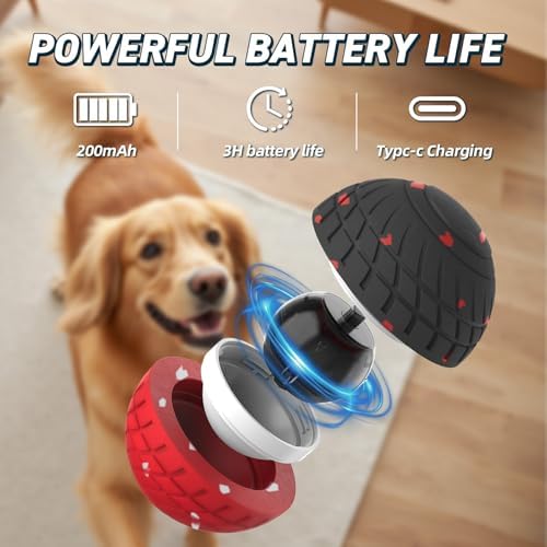 HETOO Smart Interactive Dog Ball, Remote Control Moving Dog Toys, 3.2 Inch - Image 5