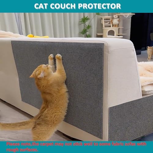 Cat Furniture Protectors from Scratching, Adhesive Cat Couch Protector, 78.7x15.8Inch DIY Wall Scratcher, Couch Corner Scratcher Mat - Image 2