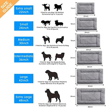 Dog Crate Pad Washable Dog Bed for Crate Large Cozy Mat 42-Inch Gray - Image 2