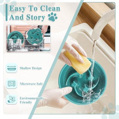 Ceramic Slow Feeder Dog Bowls,0.6 Cups Dog Food Dish for Small Medium Dogs - Image 4