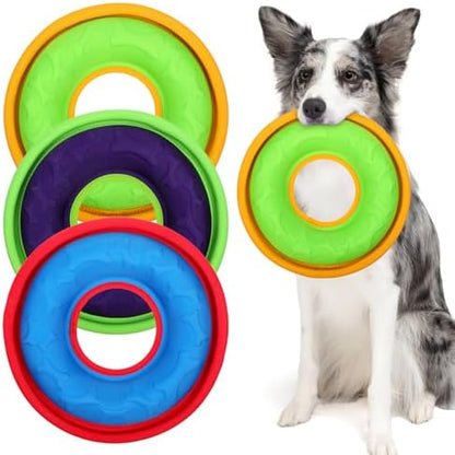 3 Pcs Pet Flying Discs - 9.05 Inch, Interactive Flyer Toys, Feedable Lightweight Catch and Fetch Toys for Small Medium Large Dogs, Floats in Water & Safe on Teeth by Unknown