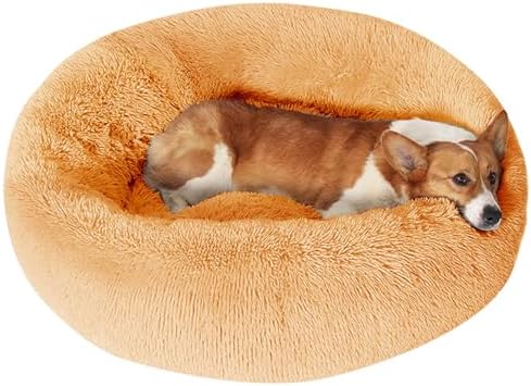 JOLLYVOGUE Dog Beds Large Sized Dog, 36 inches Calming Soft Anti-Anxiety Donut Dogs Bed, Washable Round Fluffy Cushion for Large Pets, Fits up to 80 lbs Pets by JOLLYVOGUE
