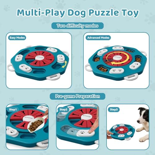 Dog Puzzle Toy for Smart Dogs, Interactive Dog Enrichment Toys,Level2(Blue) - Image 4