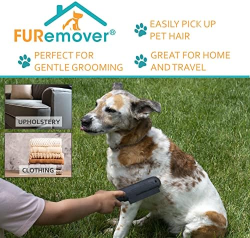 FURemover Plus Pet Hair Rubber Brush with Squeegee, Easily Remove Fur and Lint from Clothing, Carpets and Furniture, Gently Groom Dogs and Cats Wet or Dry, Black, 2 Pack - Image 5