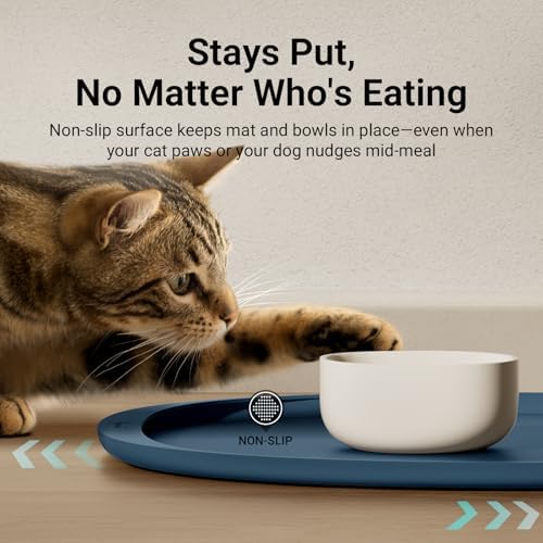 DownyPaws Cat Food Mat,Silicone Waterproof Feeding Mat, 18"×12.5", Ocean - Image 7