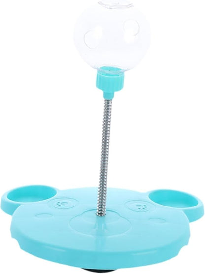 Dog Cat Slow Feeder Toy, Pet Feeding Toy Treat Ball,Funny,Interactive,Cat Treat Toy Food Dispenser for Kitty Indoor Puppy Exercise, Bear, Blue