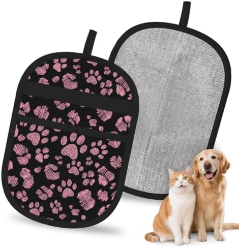 Pink Dog Cat Paw Leopard Print Puppy Pet Hair Removal Glove For Cats Dogs by FREEHOTU