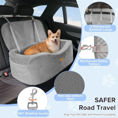 BLVRYVIO Large Dog Car Seat for Medium Sized Dogs Under 55lbs or 2 Smalls - Image 5