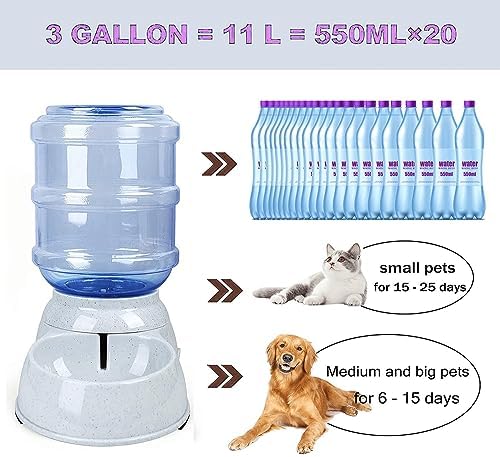 Dog Water Bowl Dispenser,3 Gallon/ 11L Pet Water Dispenser Station for Large Dogs and Cats,Gravity Automatic Feeder,Large Size Dog Drinking Fountain - Image 3