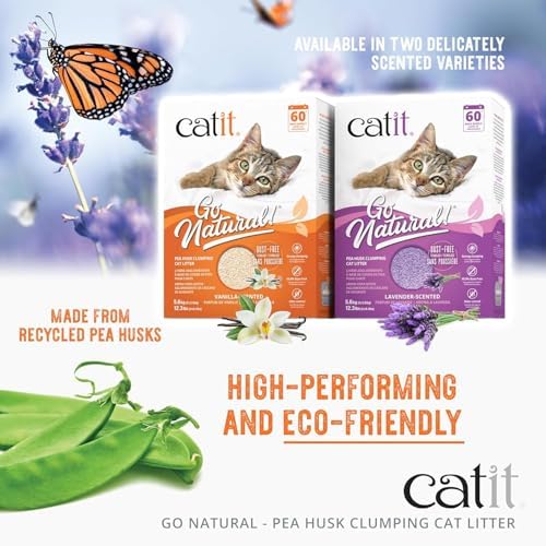 Catit Go Natural Pea Husk Clumping Cat Litter, 12.3 lb, Lavender Scented - Image 3