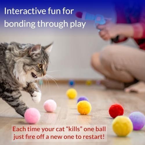 Pet Fit For Life Cat Ball Launcher - Interactive Cat Balls Toy, Medium Blue - Image 3