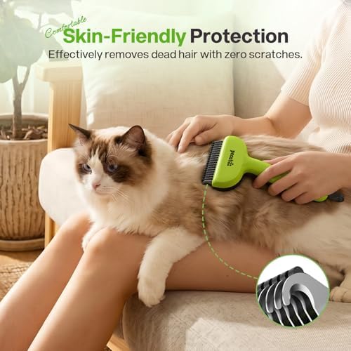 Pecute Self-Cleaning Undercoat Rake for Dogs Cats with Thick Double Coats - Image 5