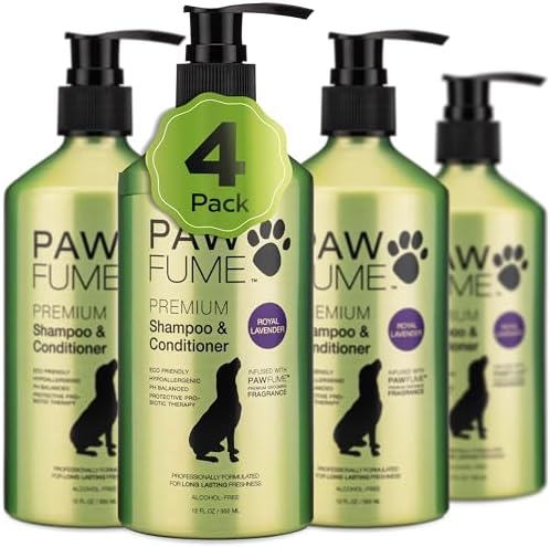 PAWFUME Dog Shedding Shampoo and Conditioner, Royal Lavender, 4-Pack by Pawfume