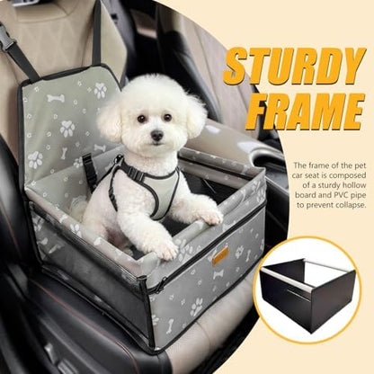 Pet Dog Booster Seat, Upgrading the Framed wall to Prevent Collapse，Breathable and Foldable Pet Car Basket，Removable andWashable pet car seat - Image 2