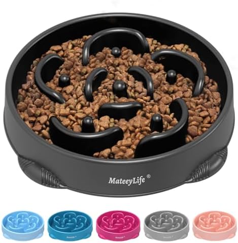 MateeyLife 1-Pack Slow Feeder Dog Bowls, 4 Cups, Dog Puzzle Feeder Bowl by MateeyLife