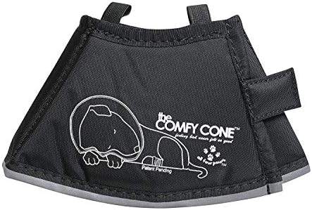 All Four Paws Comfy Cone Pet Cone for Dogs, Cats, X-Small, Black - Comfortable Soft Dog Cone Collar Alternative for After Surgery, Wound Care, Spay, Neuter - Dog and Cat Recovery Elizabethan-Collar by AllFourPaws