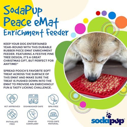 SodaPup Peace eMat – Durable Enrichment Feeder Made in USA from Non-Toxic, Pet-Safe, Food Safe Rubber for Mental Stimulation, Avoiding Overfeeding, Fresh Breath, Digestive Health, Calming, & More - Image 3