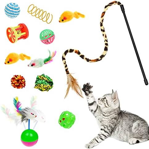 Malier Collapsible Cat Tunnels & Toys Set, Interactive Kitty Toys - Kitten & Cat - Feathers, Mouse, Crinkle Balls, 3-Way Tube Tunnel for Indoor Play - Image 4