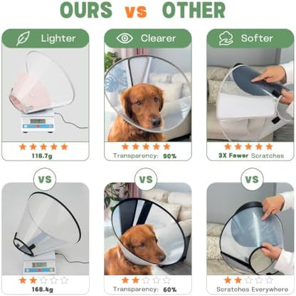 Dog Cone Collar with Soft Liner to Stop Licking, Elizabeth Recovery Collar After Surgery for Large Medium Dogs, Comfortable Pet Head Cone Alternative for Neutering Spay Injury - Image 6