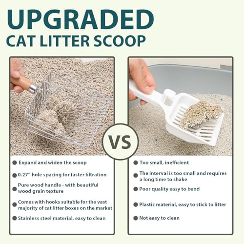 Cat Litter Scoop, Kitty Metal Scooper with Hook & Hole - Image 7