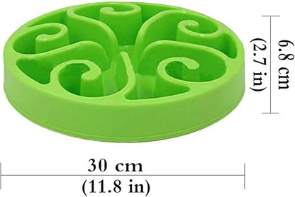 Dog Bowl Slow Pet Feeders Non Skid Bowl Dog Water Bowl Dry Food Bowl Slow Feeder Fun Bowl Slow Eating Bowl for Small Dog Large Dog Medium (Green, L)