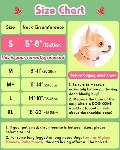 Inflatable Dog Pillow Cone Collar After Surgery, Donut Soft Neck Cone for Chihuahua Pomeranian Small Dogs, etc, Recovery E Collar to Stop Licking Watermelon - Image 2