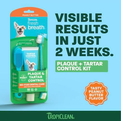 TropiClean Fresh Breath Dog Tooth Brushing Kit, Peanut Butter Flavor - Image 2