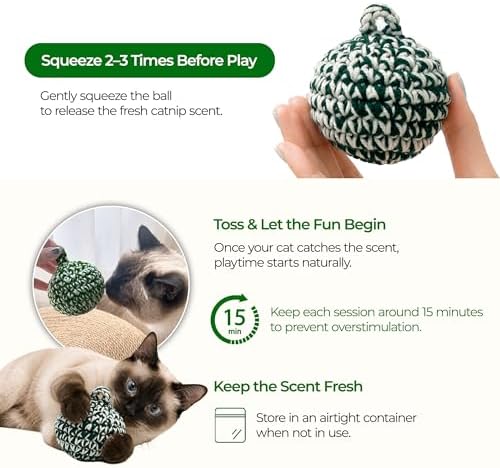 JAYU PET Green Cat Ball, 2.7 inch - Image 6