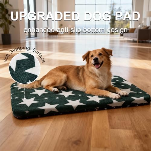 Dog Crate Pad Washable Cat Dog Pet Bed for Crate kennel Large Mat 36inGreen - Image 2