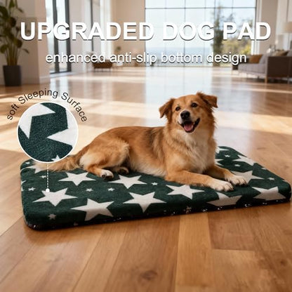 Dog Crate Pad Washable Cat Dog Pet Bed for Crate kennel Large Mat 36inGreen - Image 2