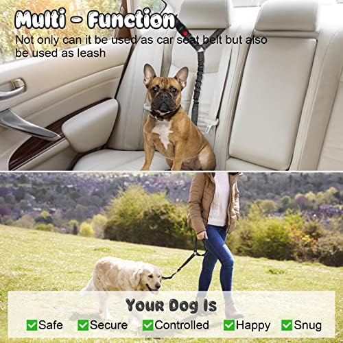 BWOGUE 2 Pack Dog Seat Belt for Car, Adjustable Nylon Headrest Restraint - Image 6