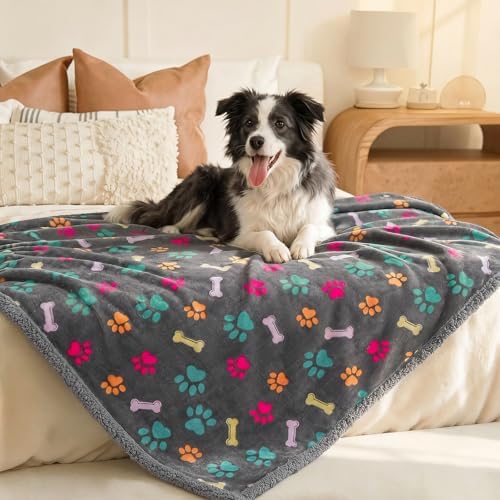 Luciphia Waterproof Dog Blanket Reversible Sherpa Fleece for Large Dogs Cat - Image 6