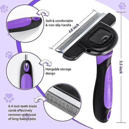 MIU COLOR Long Hair Pet Grooming Brush for Medium & Large Dogs &Cats,Purple - Image 5