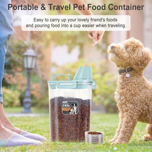 Dog Cat Food Storage Container with Cup (Dry Blue, 2.5L) - Image 7