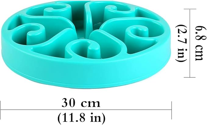 Dog Bowl Slow Pet Feeders Non Skid Bowl Dog Water Bowl Dry Food Bowl Slow Feeder Fun Slow Eating Bowl for Small Dog Large Dog Medium (Light Blue, L)