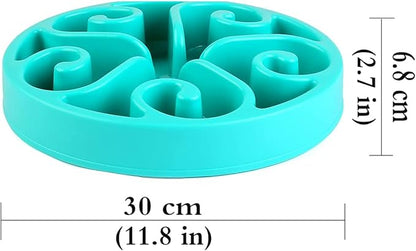 Dog Bowl Slow Pet Feeders Non Skid Bowl Dog Water Bowl Dry Food Bowl Slow Feeder Fun Slow Eating Bowl for Small Dog Large Dog Medium (Light Blue, L)